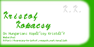 kristof kopacsy business card